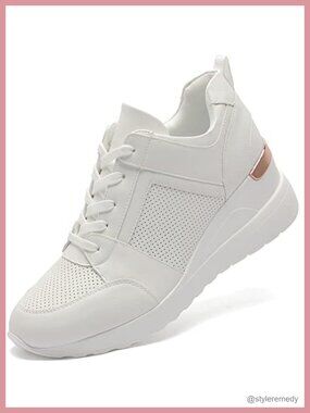 YZ Wedge Sneaker for Women High Heel Lace Up Platform Sneakers